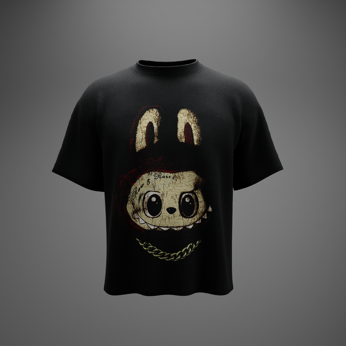 Chain’d Up Labubu – Oversized Graphic T-Shirt