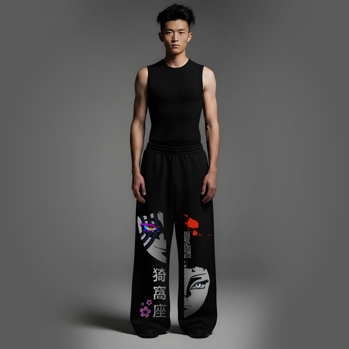 AKAZA SPLIT SOUL-Unisex Straight Fit Baggy Pants