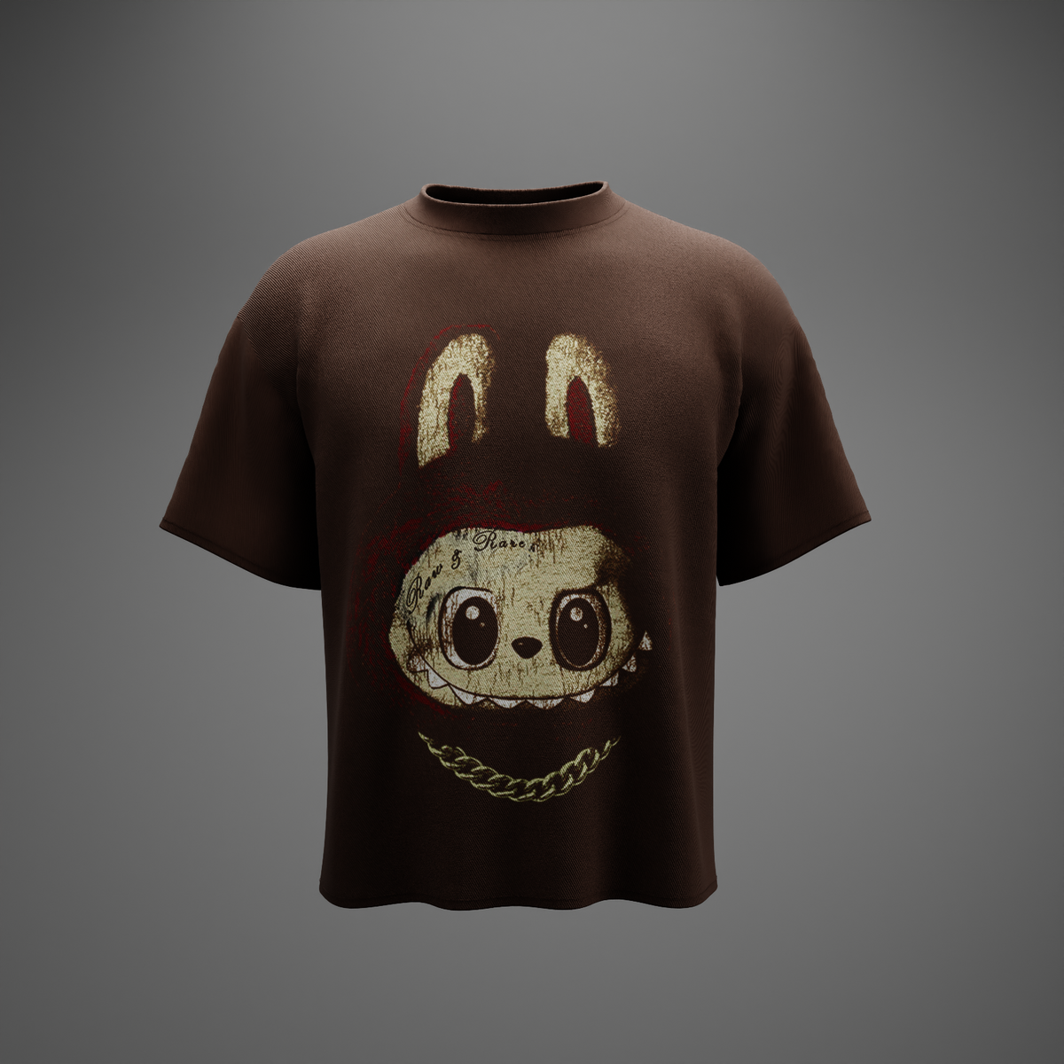 Chain’d Up Labubu – Oversized Graphic T-Shirt