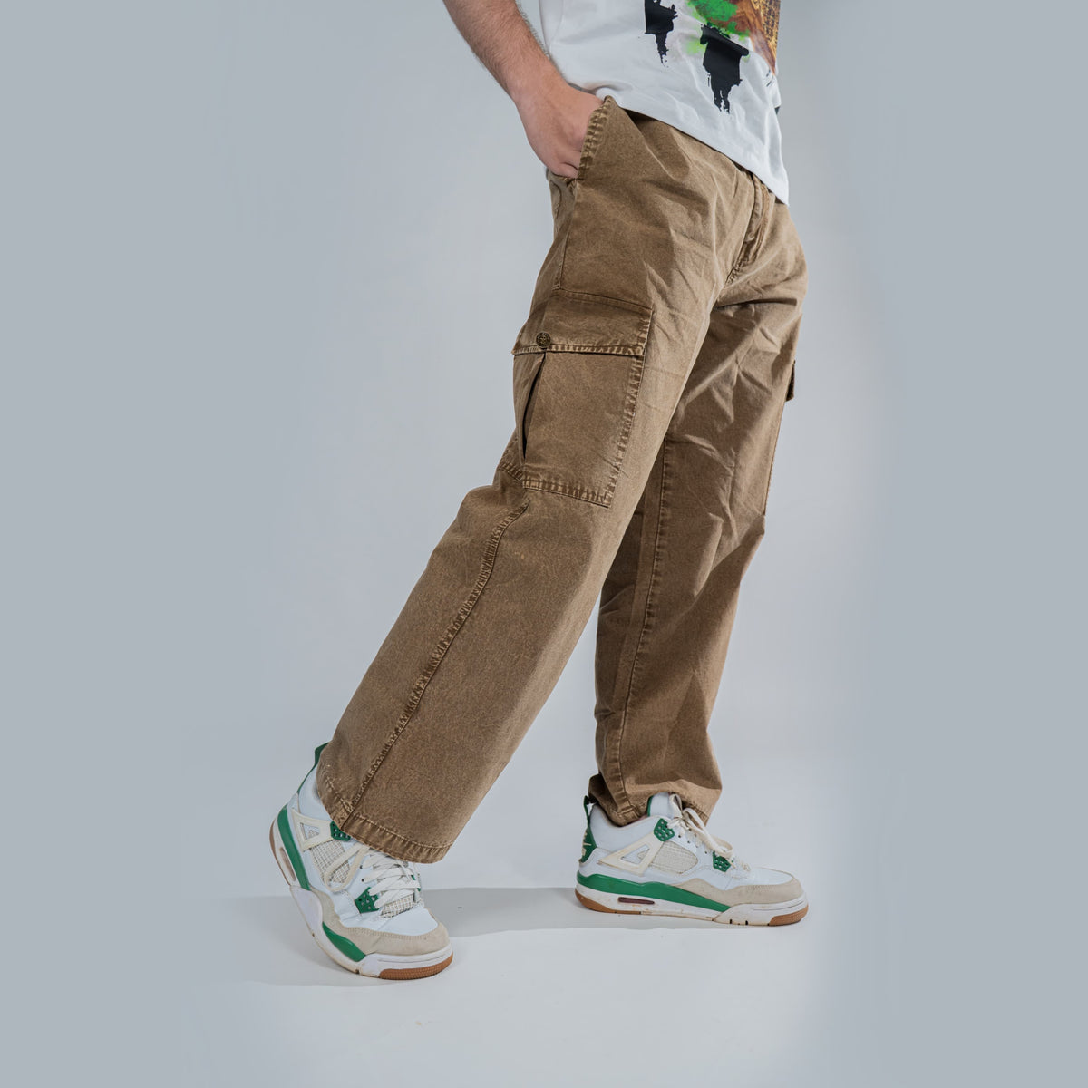 Earth Brown – Baggy Straight Cargo Jeans