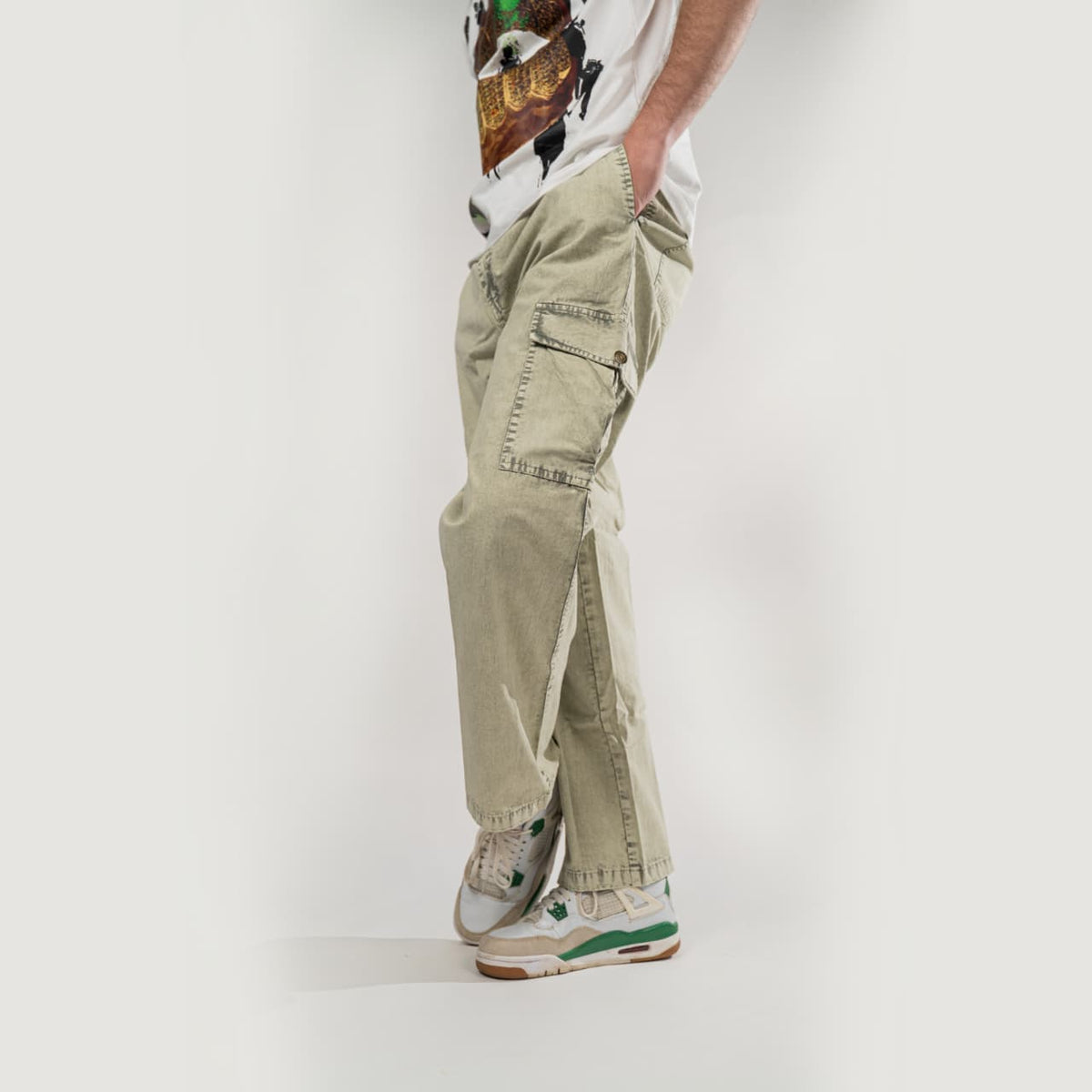 Mint Drift – Baggy Straight Cargo Jeans