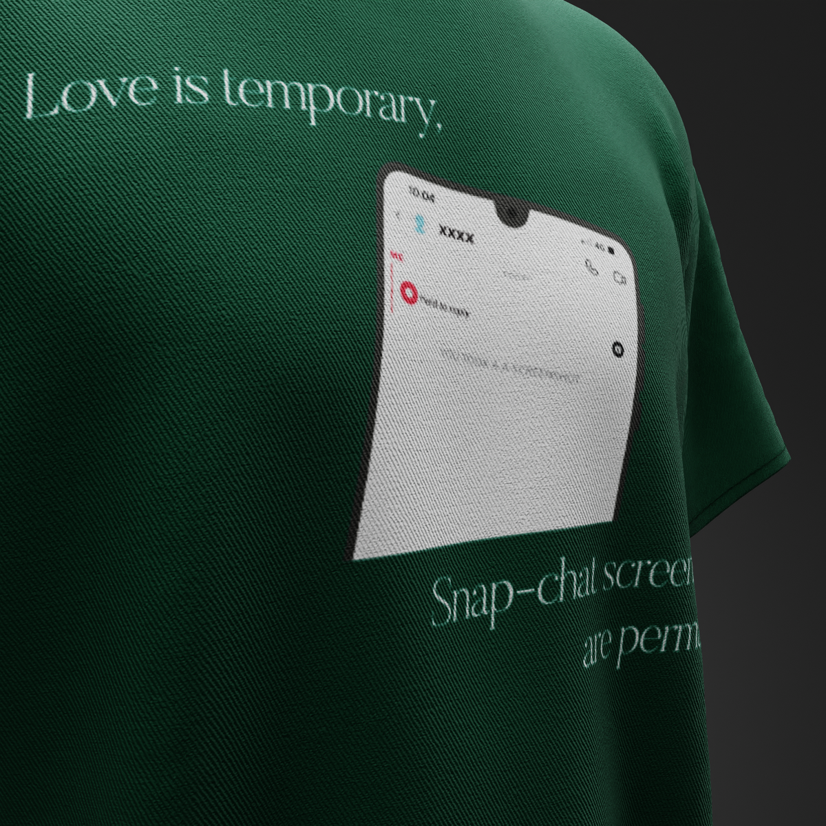 LOVE IS TEMPORARY, SNAPCHAT STAYS – Oversized T-Shirt