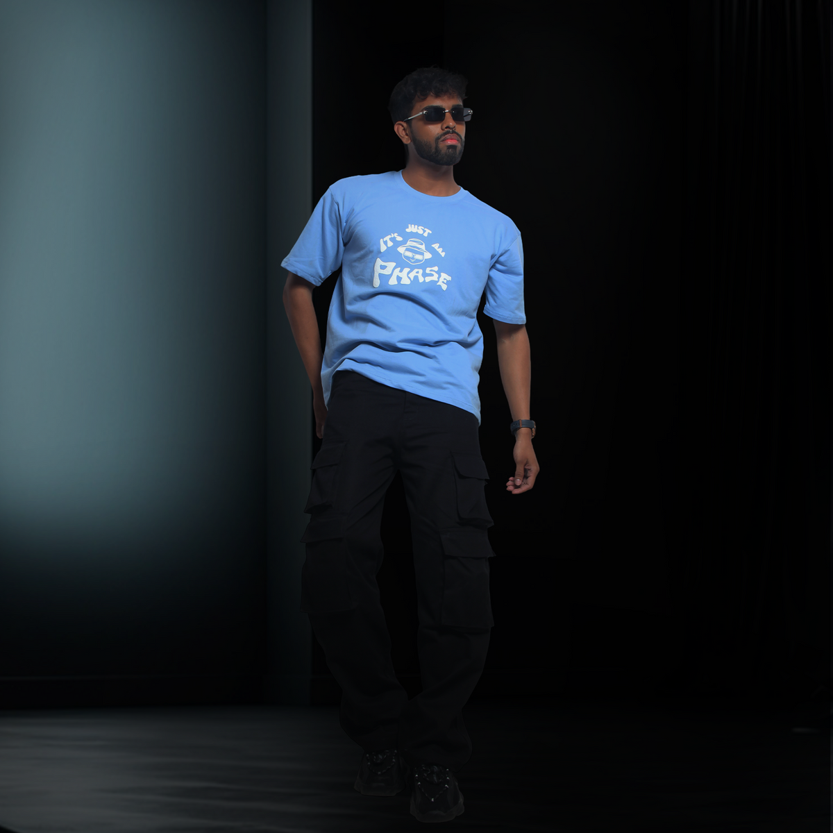 Moon Face Oversized T-Shirt – Cycle of Change Puff Print