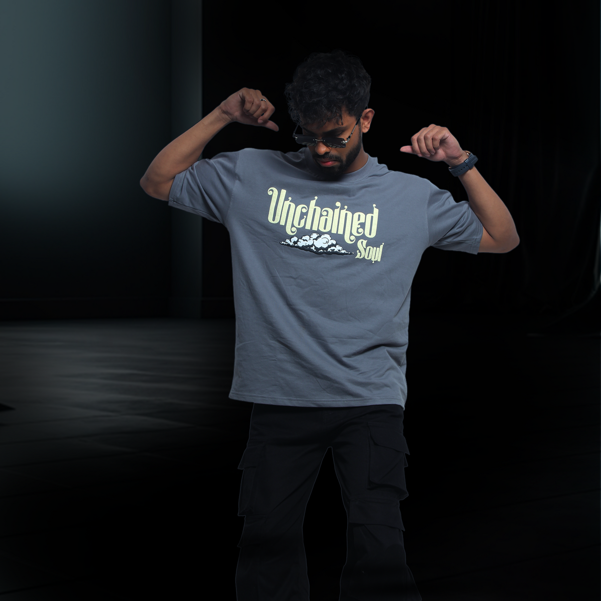 Elysian Oversized T-Shirt – Unchained Soul Puff Print