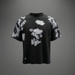 HOLD ME– Blast Wash Oversized Puff Print T-Shirt