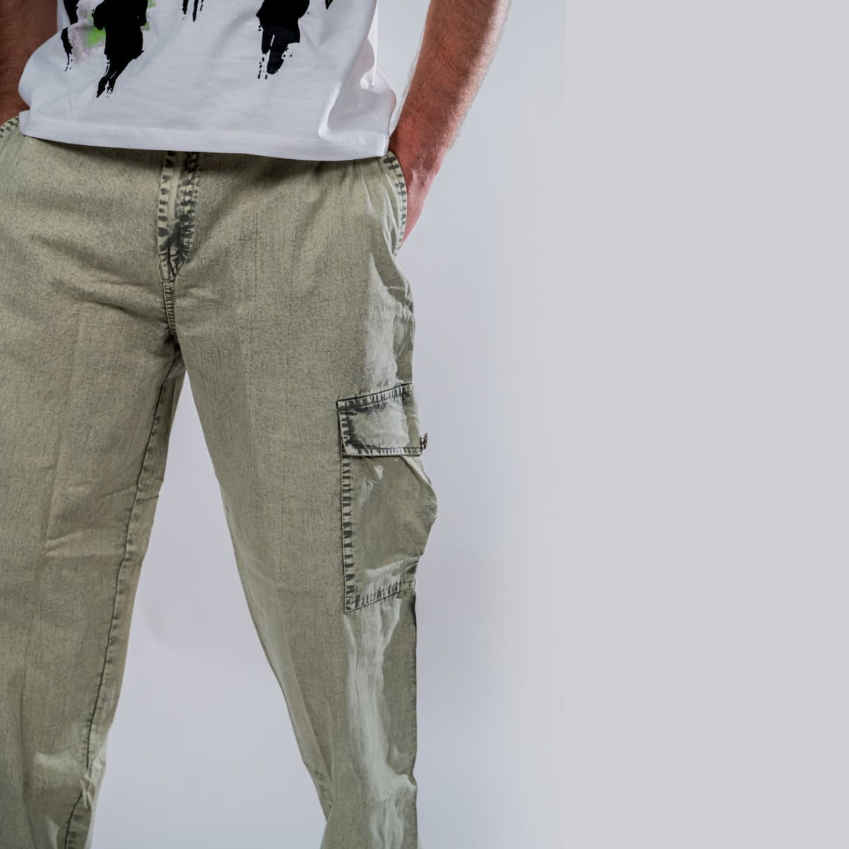 Mint Drift – Baggy Straight Cargo Jeans