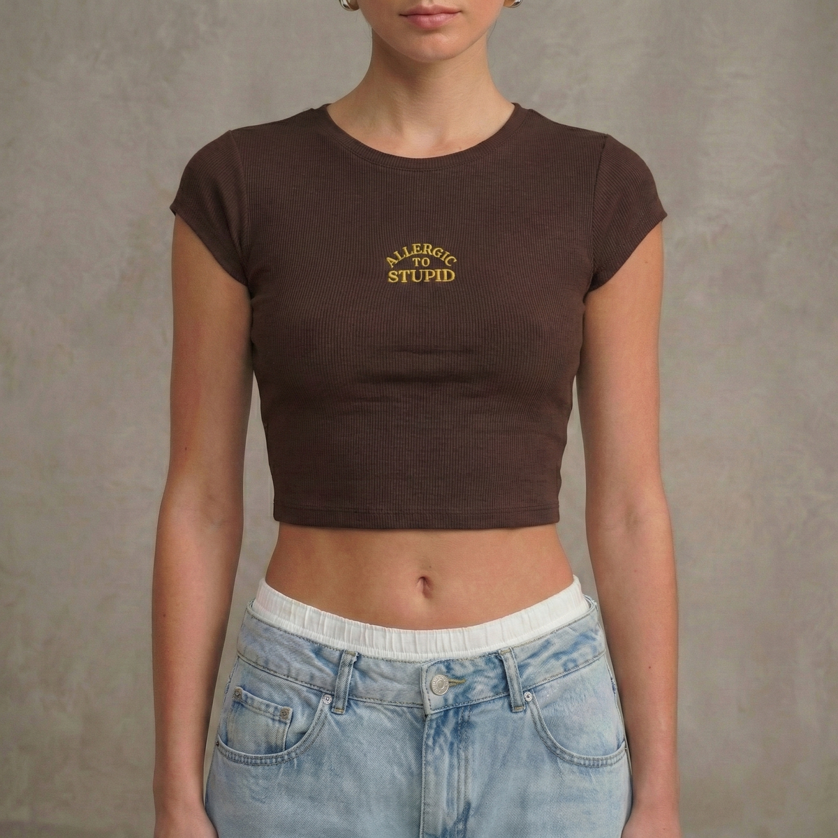 ALLERGIC TO STUPID - Crop Top