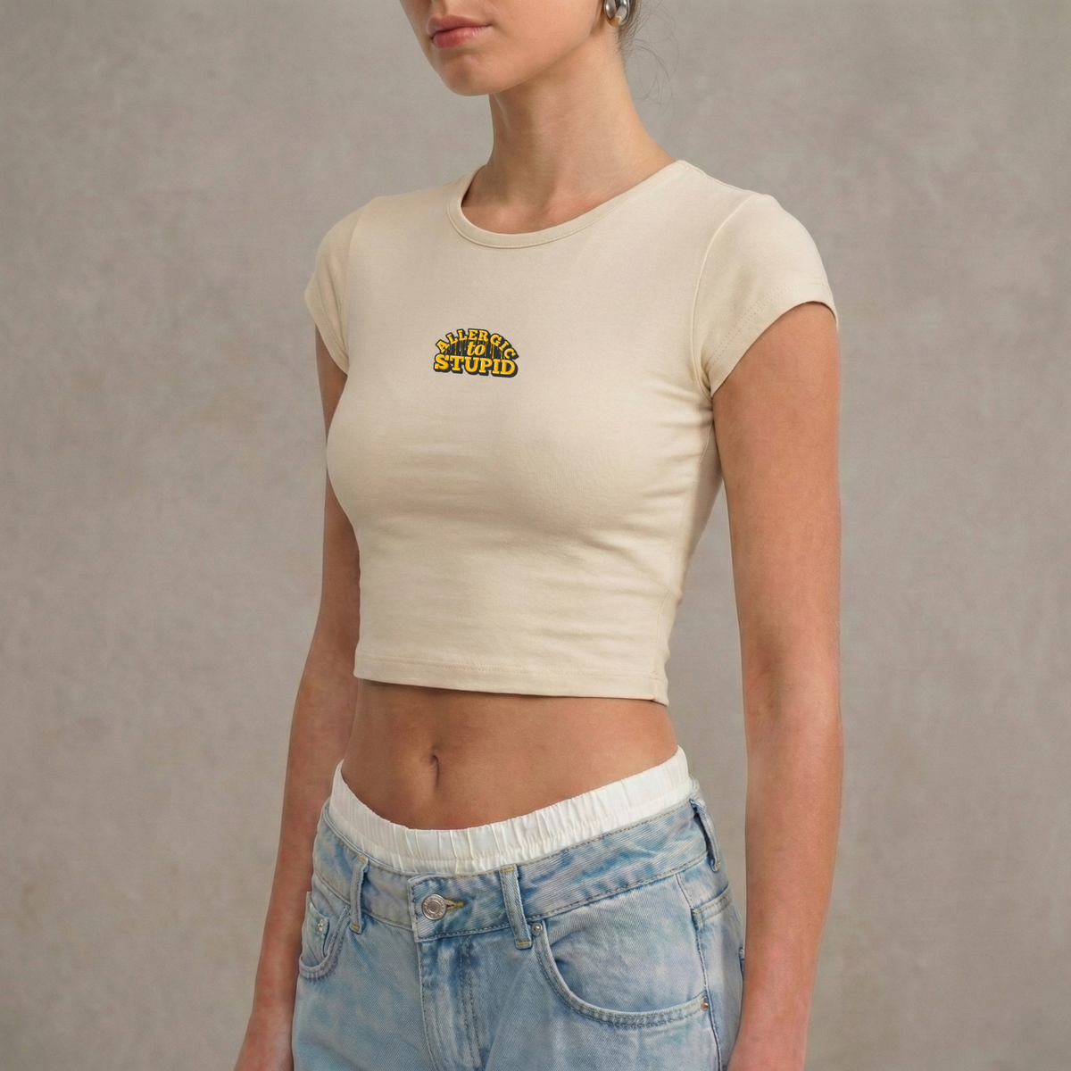 ALLERGIC TO STUPID - Crop Top