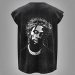Crown of Thorns - Travis Scott Acid Washed Oversized Tank