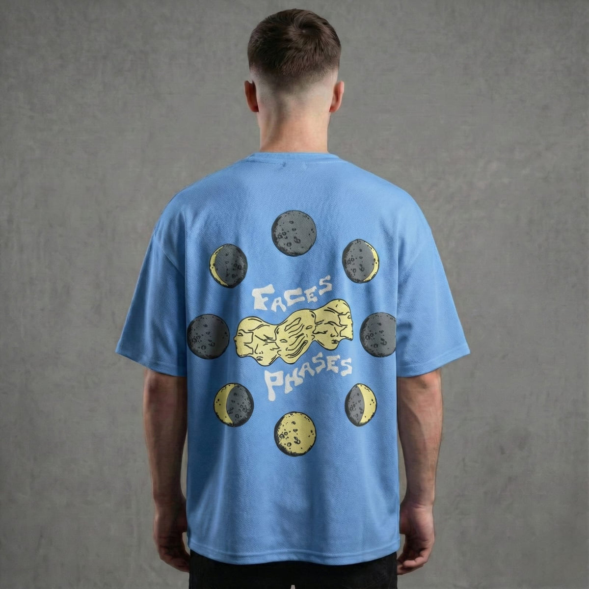 MOON FACE - Oversized Puff Print T-Shirt