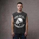 Ride or Die – Skull Biker Club Acid Wash Oversized Tank