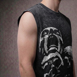The Silent Scream -Anime Acid Wash Oversized Tank