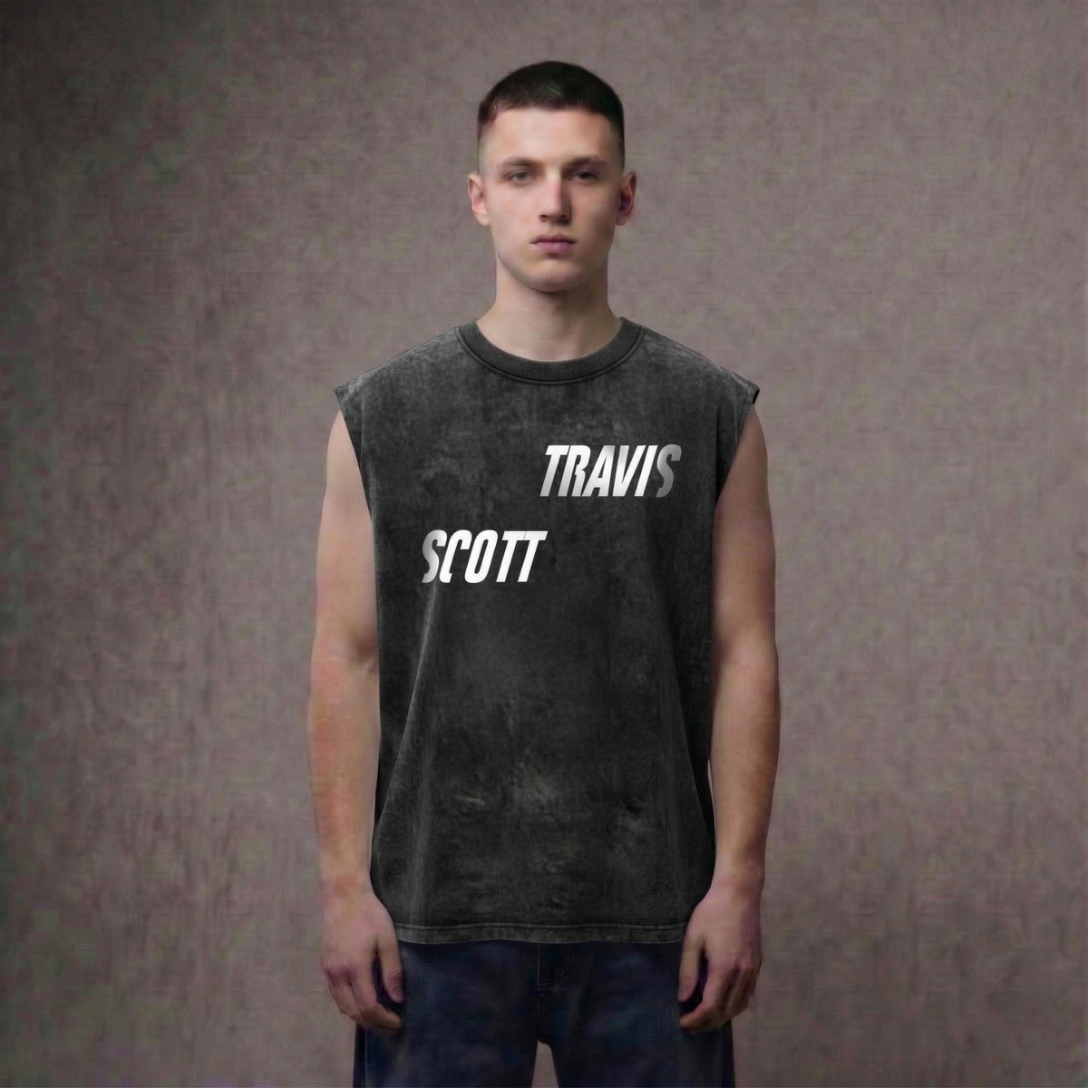 Crown of Thorns - Travis Scott Acid Washed Oversized Tank
