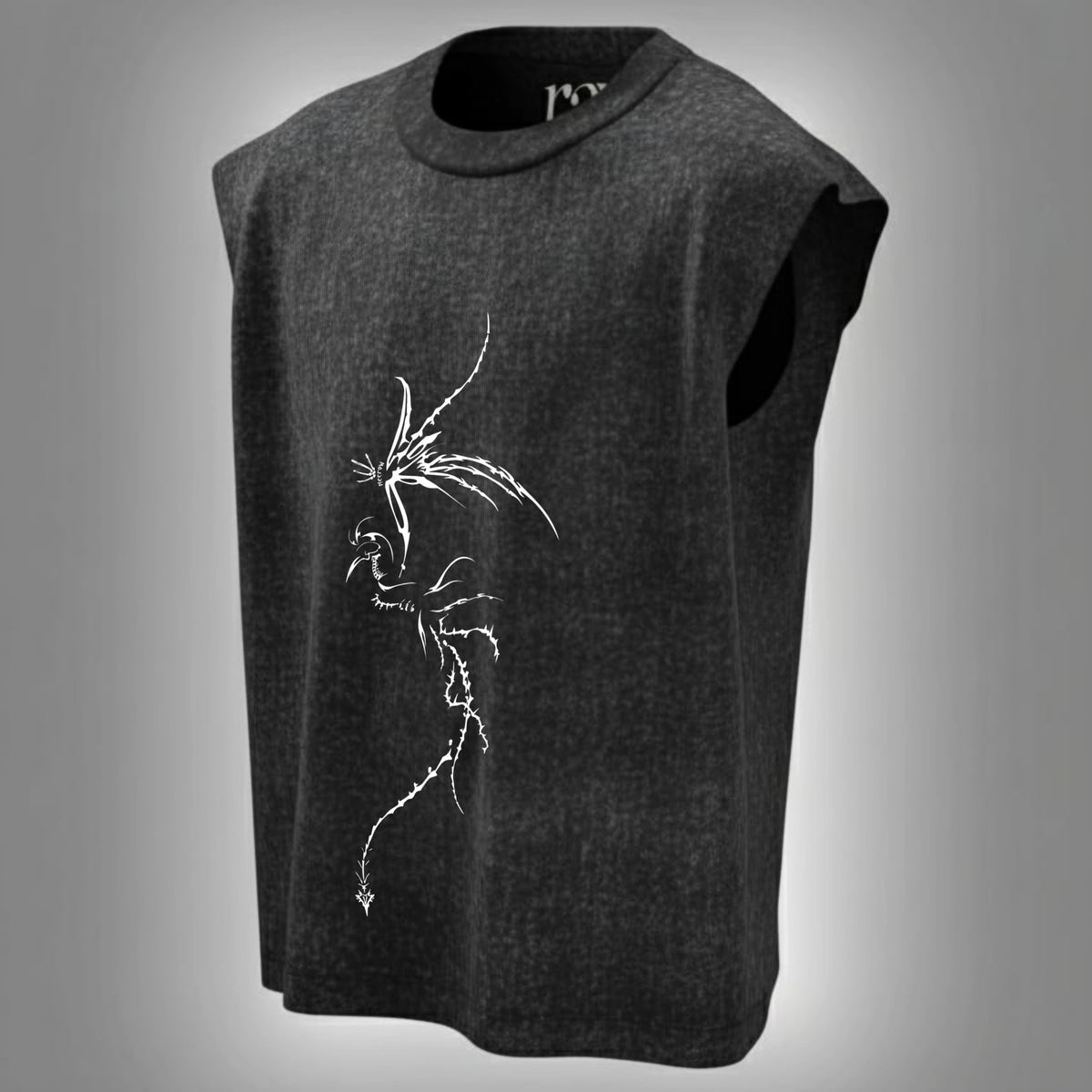 Twin Dragons - Anime Acid Wash Oversized Tank