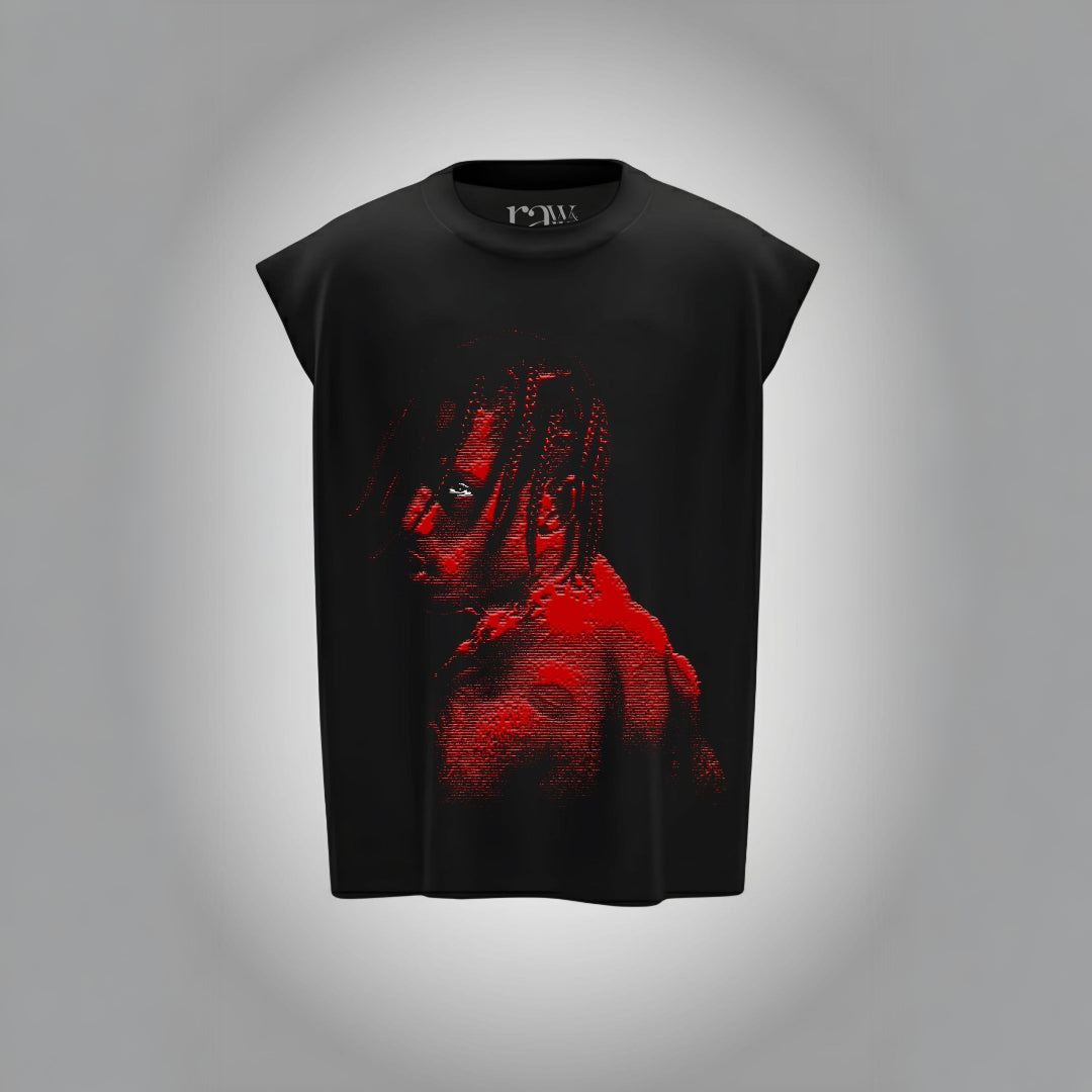 Rager's Aura – Cactus Jack Red Portrait Oversized Tank