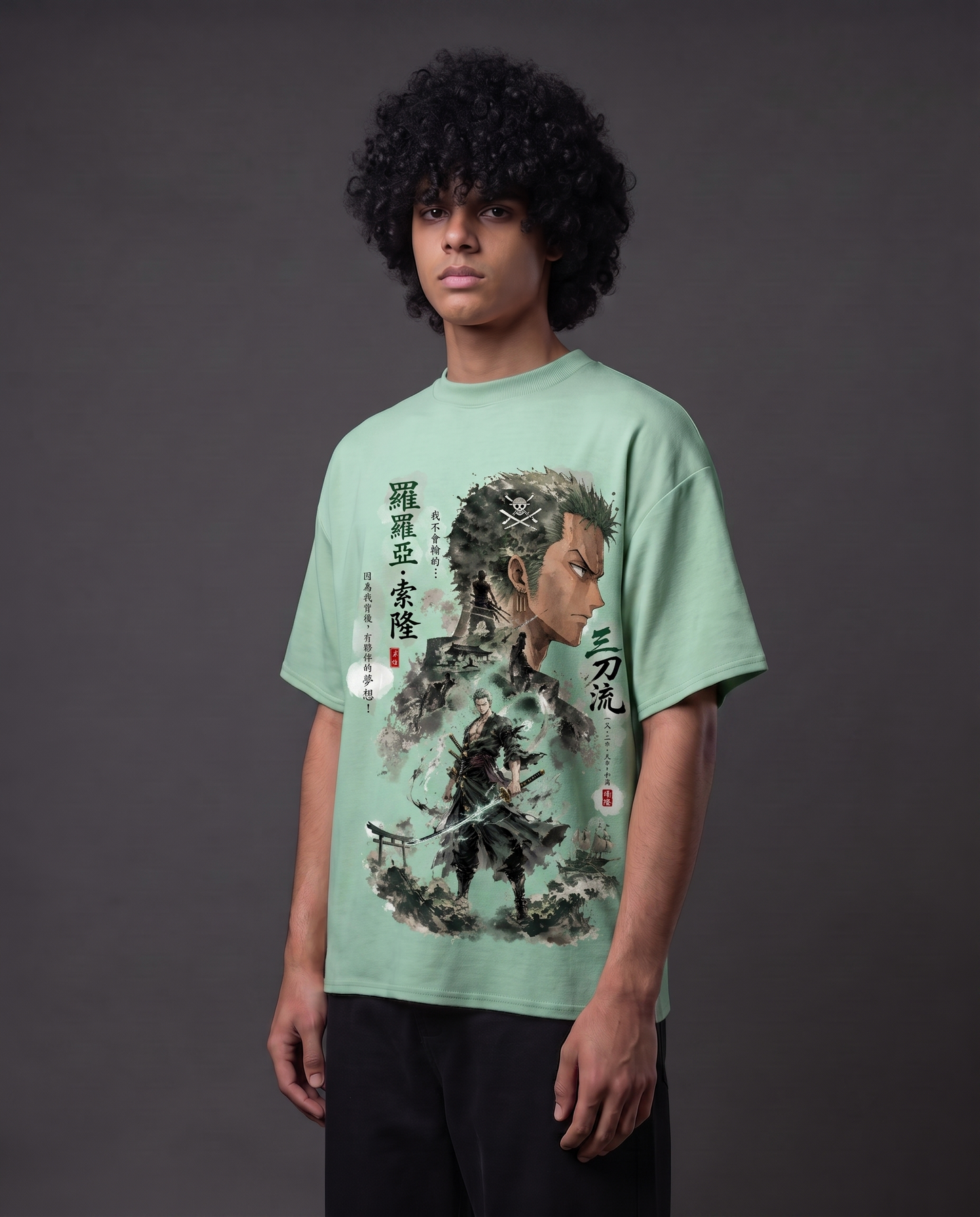 Roronoa Zoro – Three Sword Style Oversized Anime T-Shirt