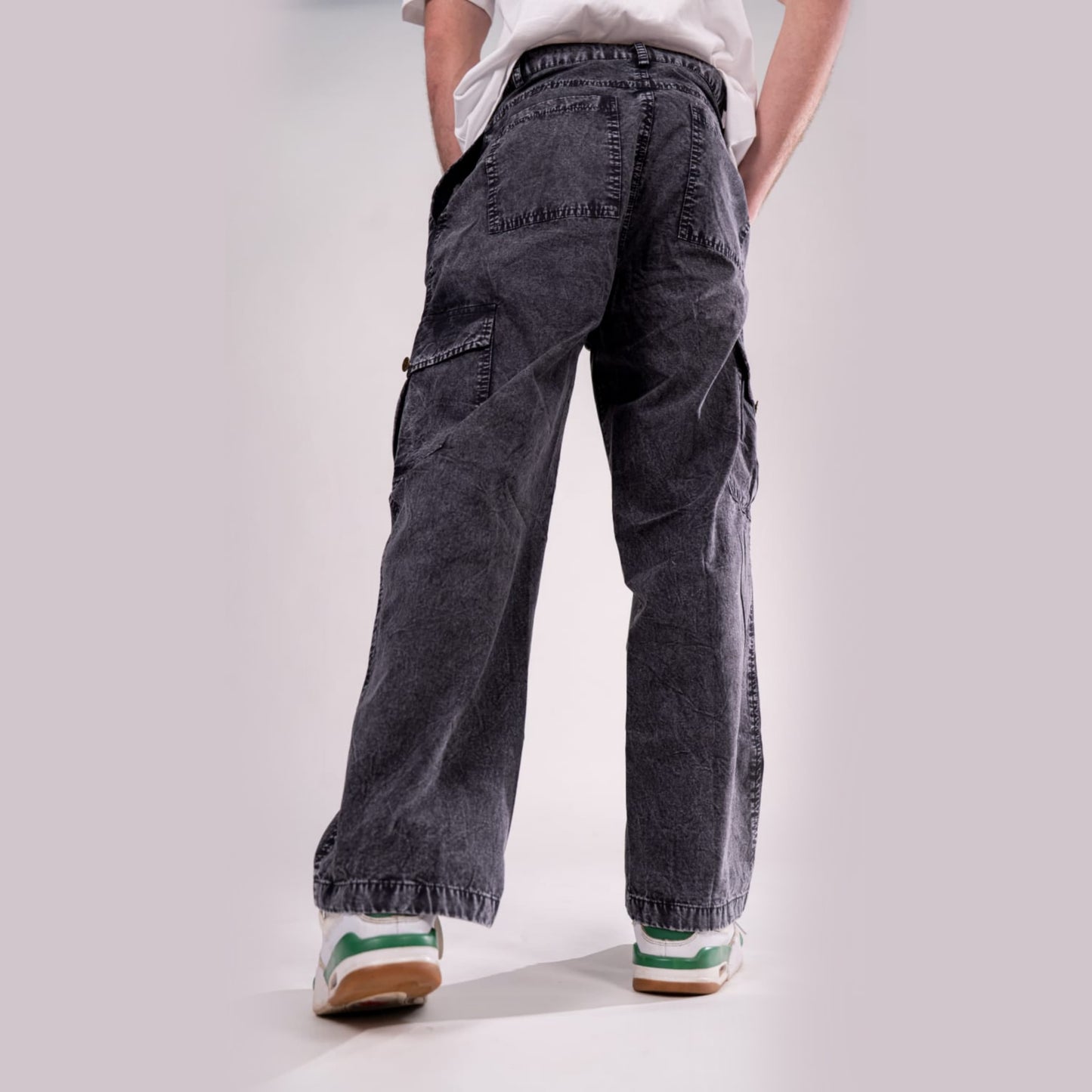 Urban Black – Baggy Straight Cargo Jeans