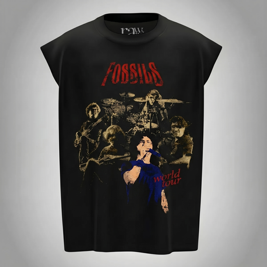 FOSSILS WORLD TOUR - Oversized Sleeveless T-Shirt