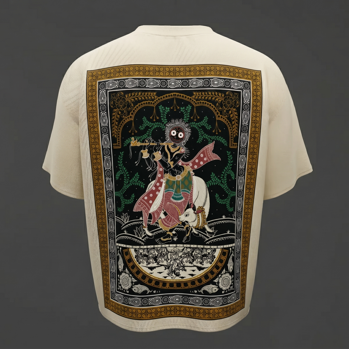"Gopala Leela" The Eternal Melody of the Divine Cowherd Oversized T-shirt