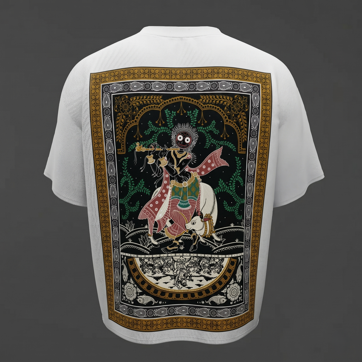 "Gopala Leela" The Eternal Melody of the Divine Cowherd Oversized T-shirt