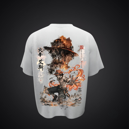 Portgas D. Ace – Flame Fist Oversized Anime T-Shirt