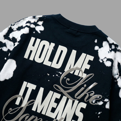 HOLD ME  – Blast Wash Oversized Puff Print T-Shirt