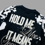 HOLD ME– Blast Wash Oversized Puff Print T-Shirt