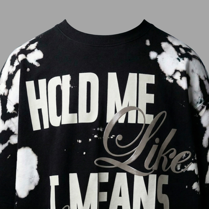 HOLD ME  – Blast Wash Oversized Puff Print T-Shirt
