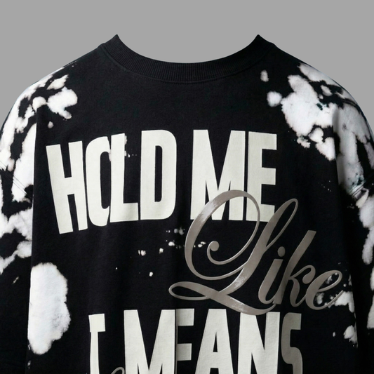 HOLD ME  – Blast Wash Oversized Puff Print T-Shirt