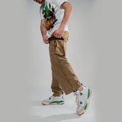Earth Brown – Baggy Straight Cargo Jeans