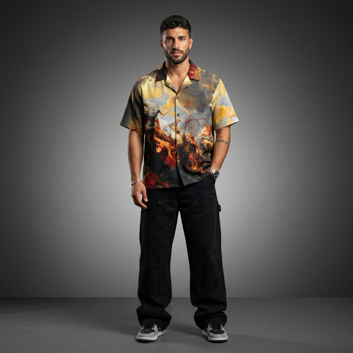 IMPERIUM - Baroque Art Cuban Collar Shirt