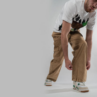 Sandstone – Baggy Straight Cargo Jeans