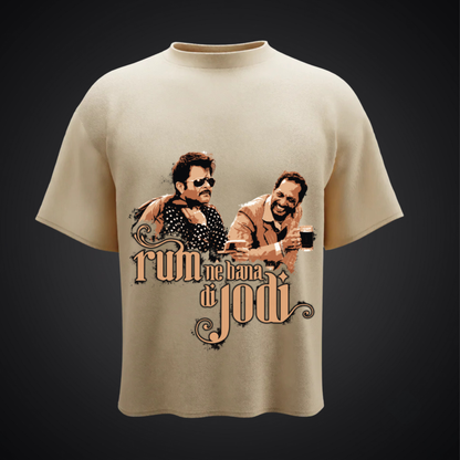 RUM NE BANA DI JODI - Oversized Acid Wash T-Shirt
