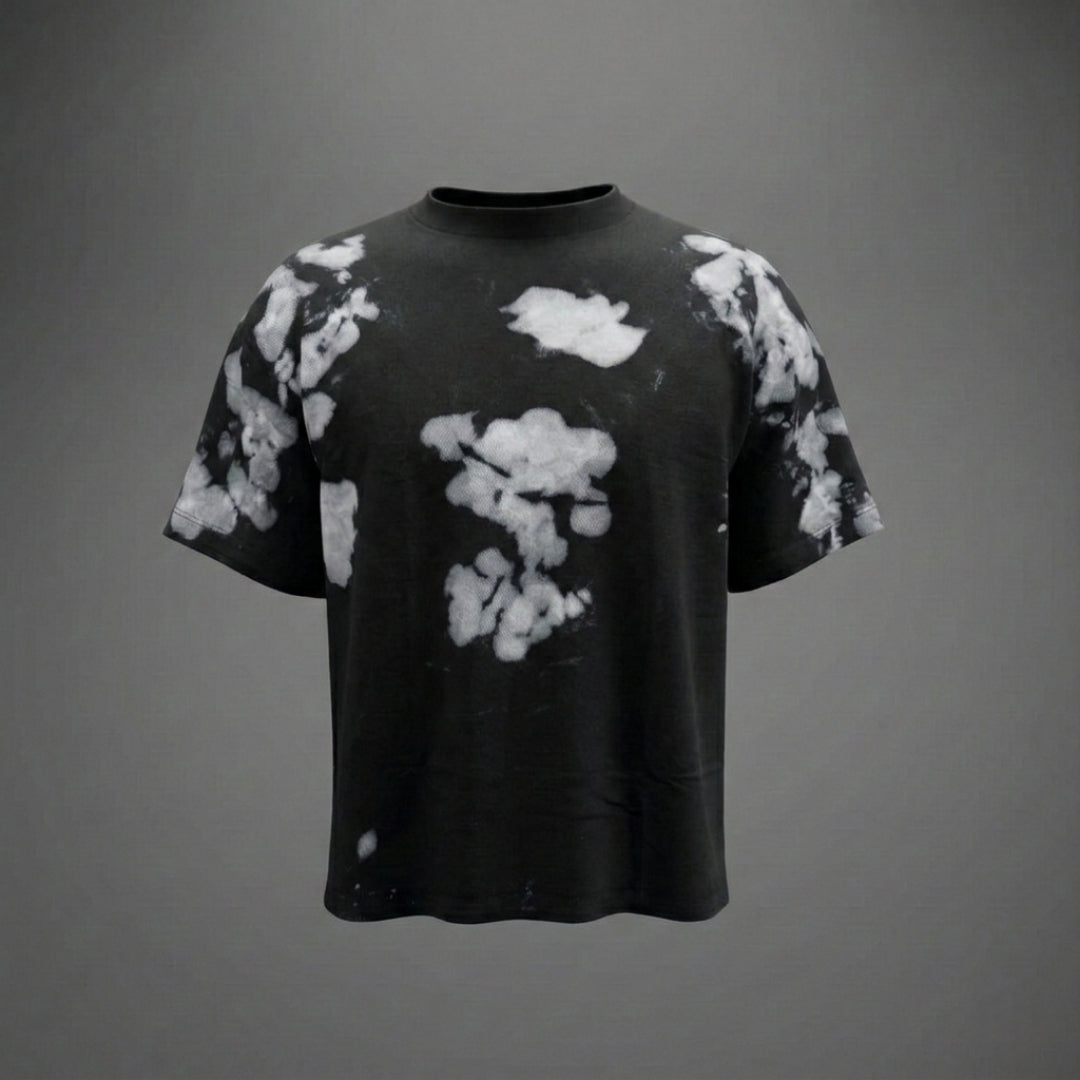 HOLD ME  – Blast Wash Oversized Puff Print T-Shirt