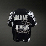 HOLD ME– Blast Wash Oversized Puff Print T-Shirt
