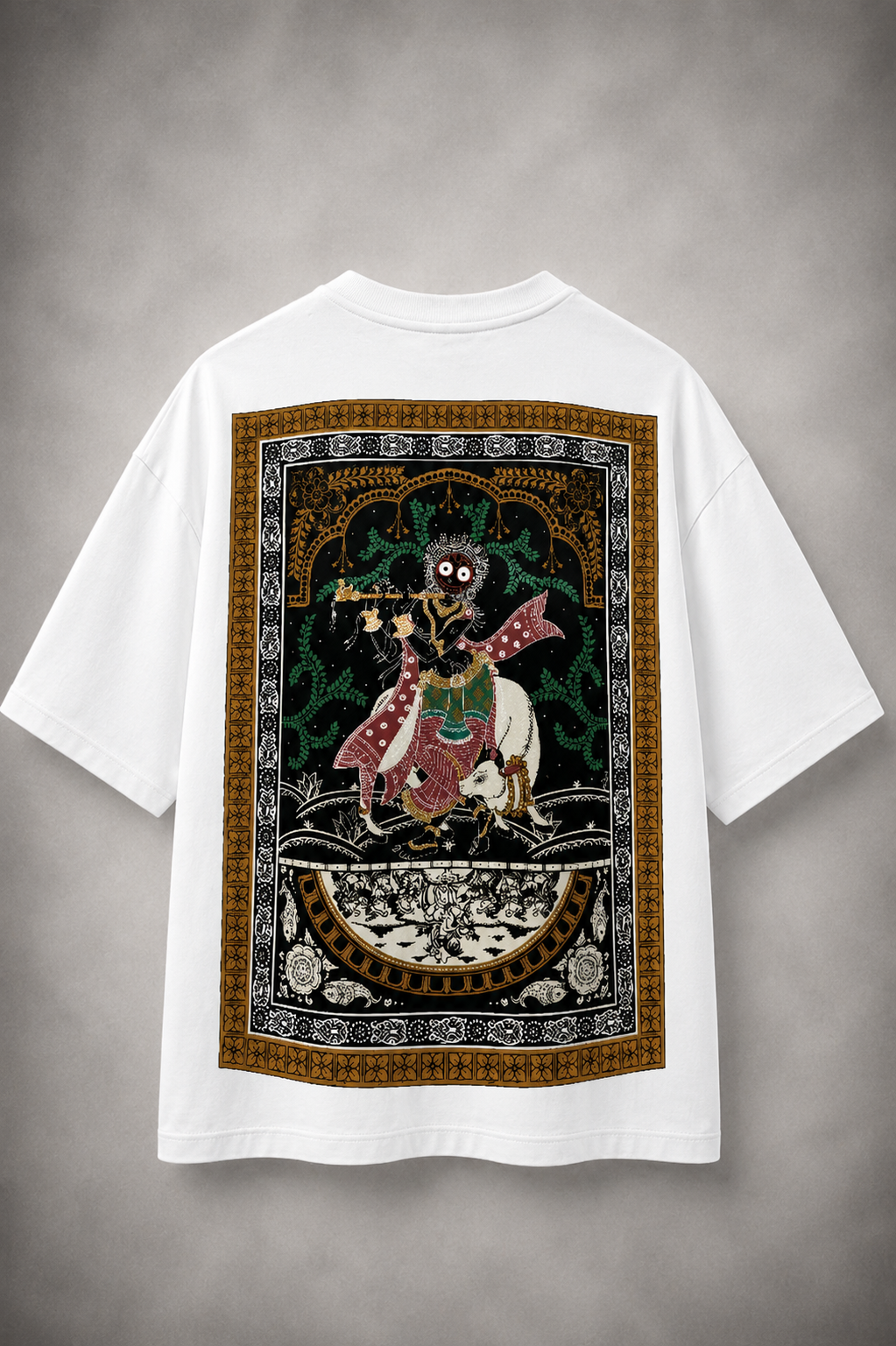 "Gopala Leela" The Eternal Melody of the Divine Cowherd Oversized T-shirt