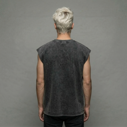 BLOOD OATH - Acid Wash Sleeveless T-Shirt