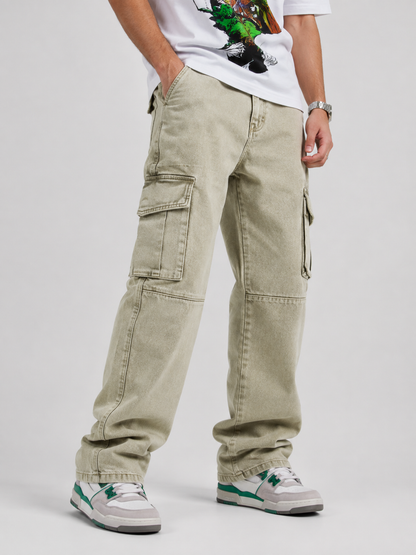 Mint Drift – Baggy Straight Cargo Jeans