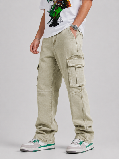 Mint Drift – Baggy Straight Cargo Jeans