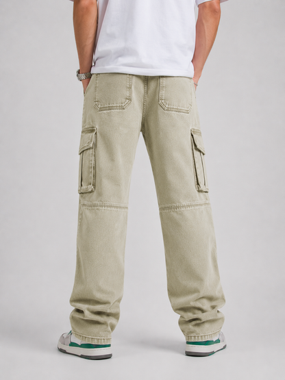 Mint Drift – Baggy Straight Cargo Jeans