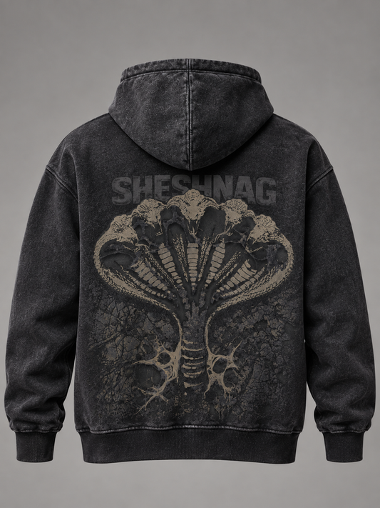 SHESHNAG — Vintage Washed 400 GSM Zipper Hoodie