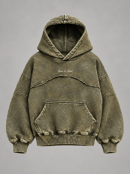 Olive Relic - Washed Olive 400 GSM Cropped Hoodie