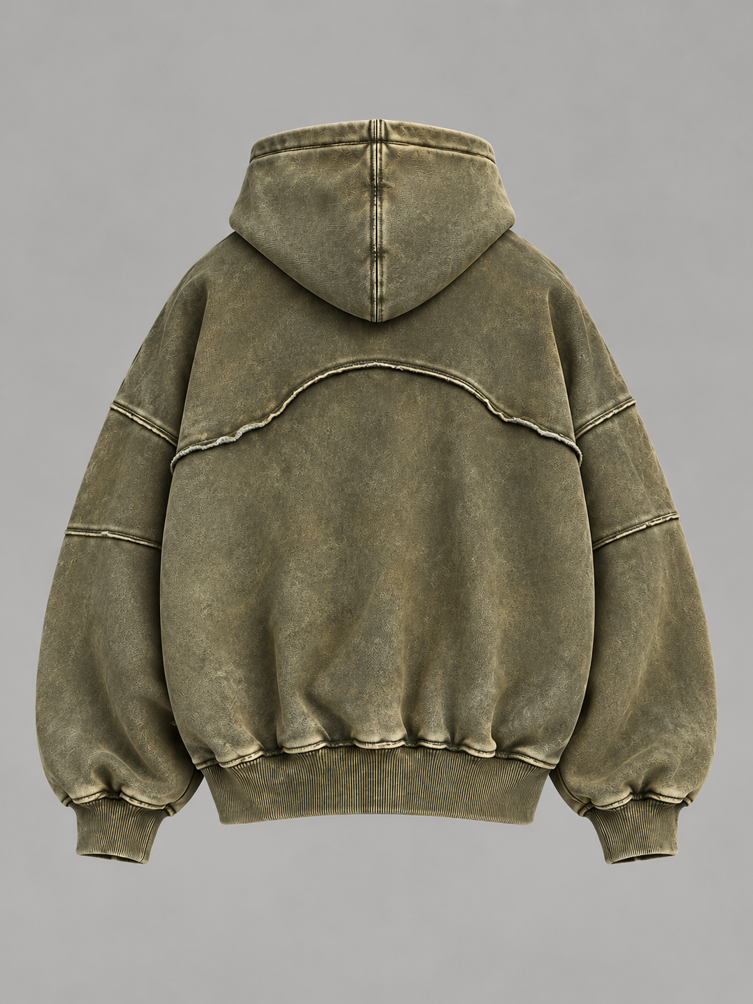Olive Relic - Washed Olive 400 GSM Cropped Hoodie