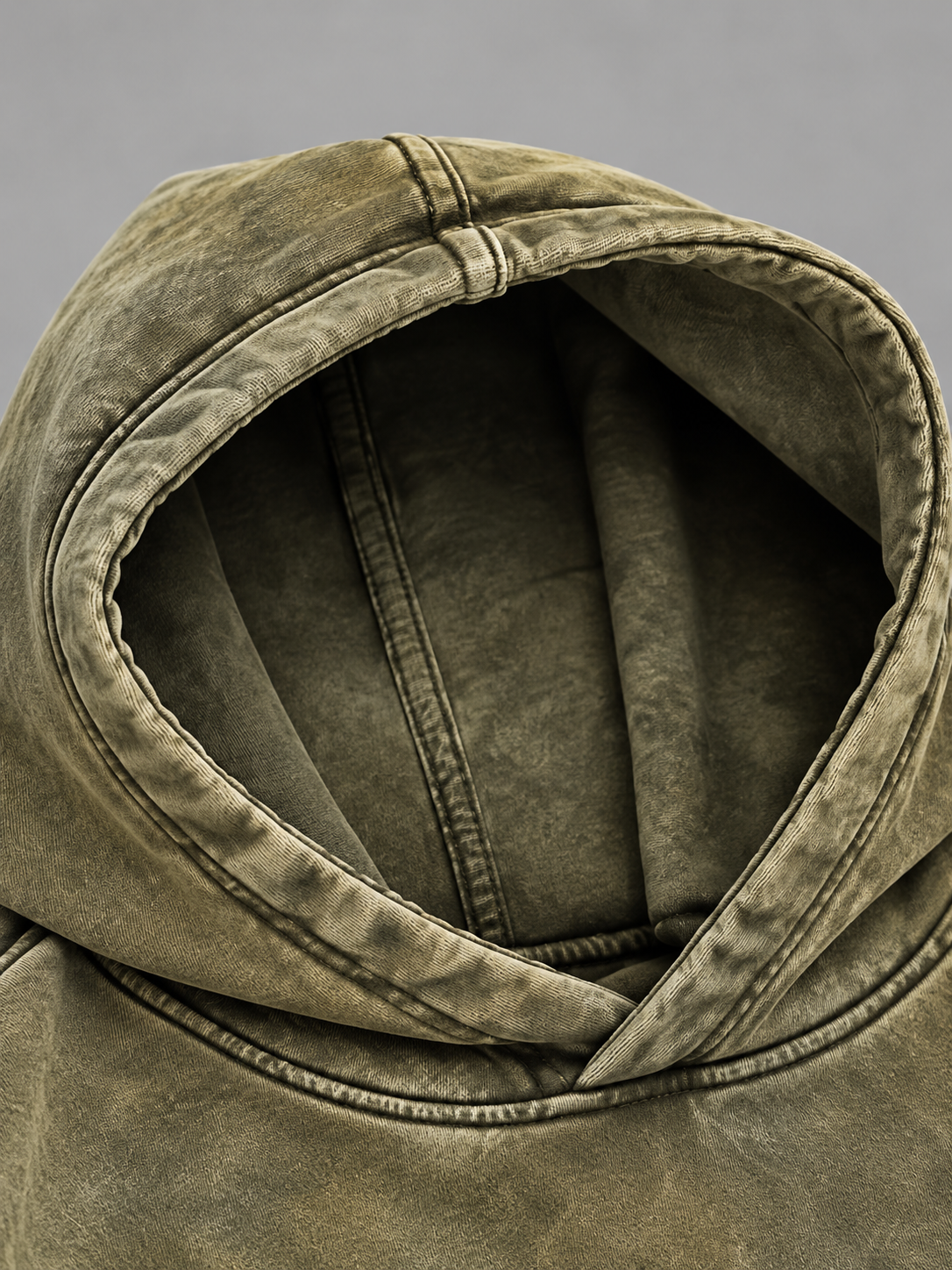 Olive Relic - Washed Olive 400 GSM Cropped Hoodie