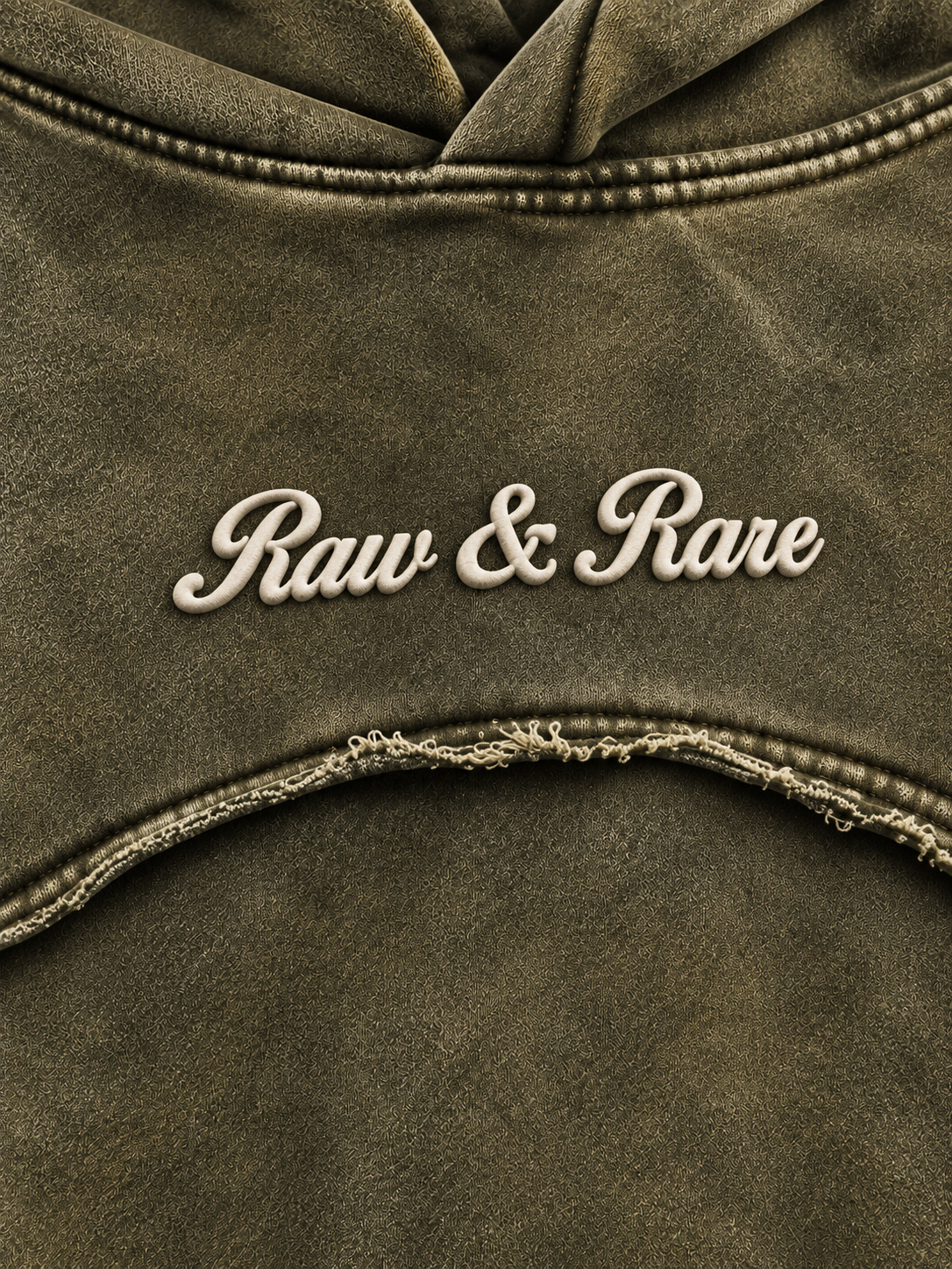 Olive Relic - Washed Olive 400 GSM Cropped Hoodie