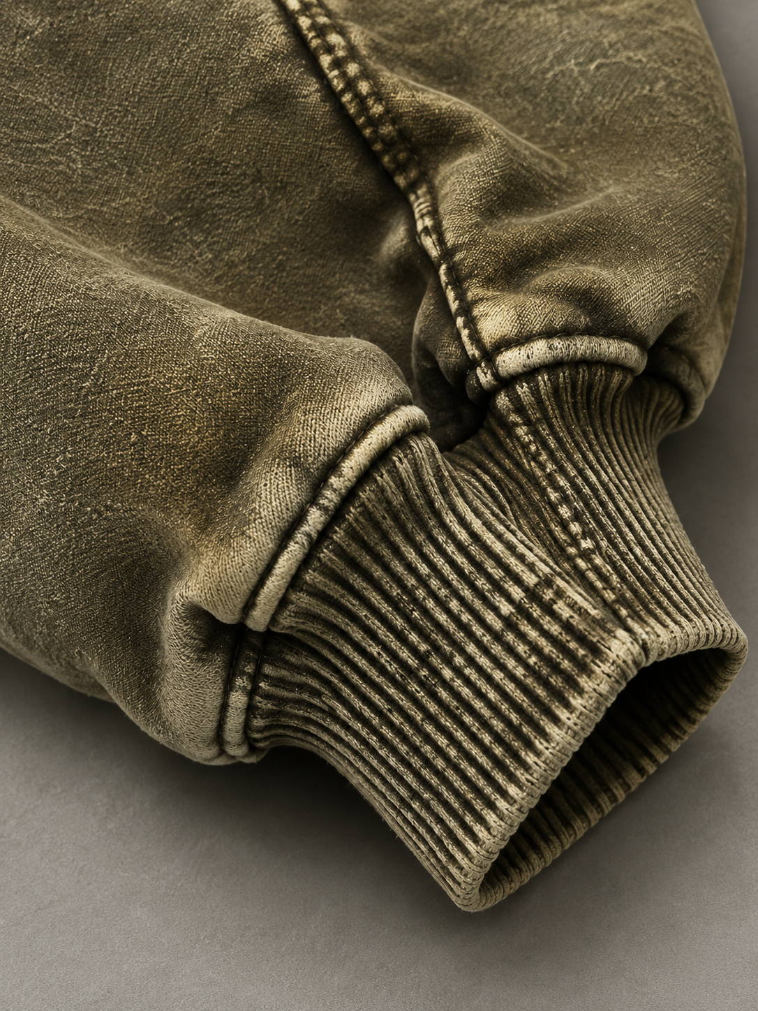 Olive Relic - Washed Olive 400 GSM Cropped Hoodie