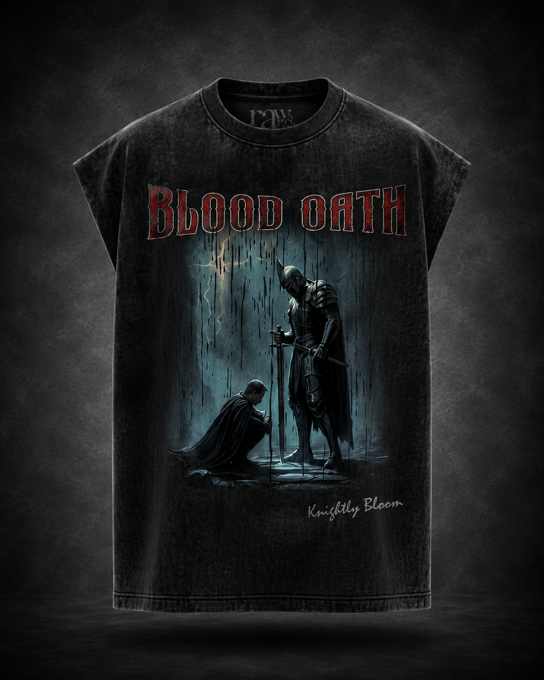 BLOOD OATH - Acid Wash Sleeveless T-Shirt