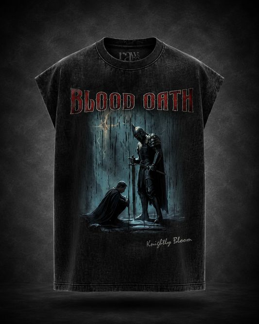 BLOOD OATH - Acid Wash Sleeveless T-Shirt