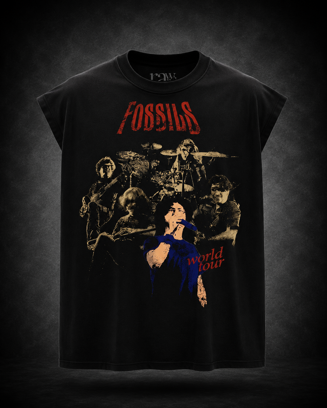 FOSSILS WORLD TOUR - Oversized Sleeveless T-Shirt