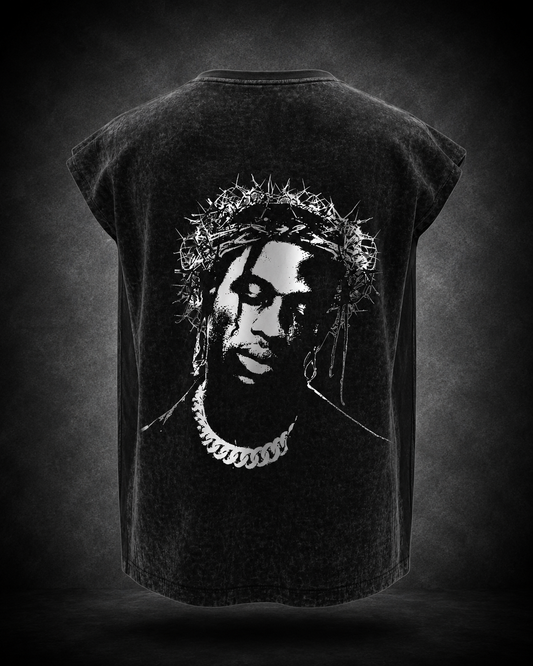 Crown of Thorns - Travis Scott Acid Washed Oversized Tank